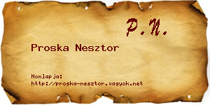 Proska Nesztor névjegykártya